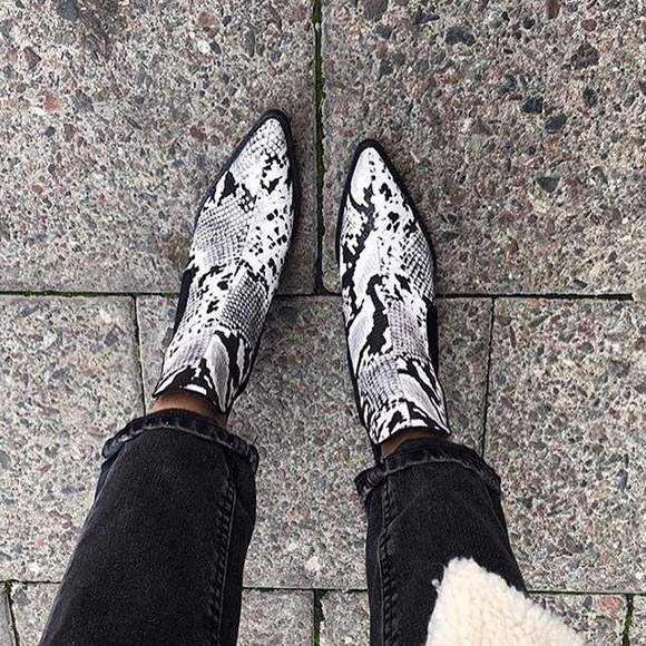 Snake Print Willa Ankle Chelsea Boots 